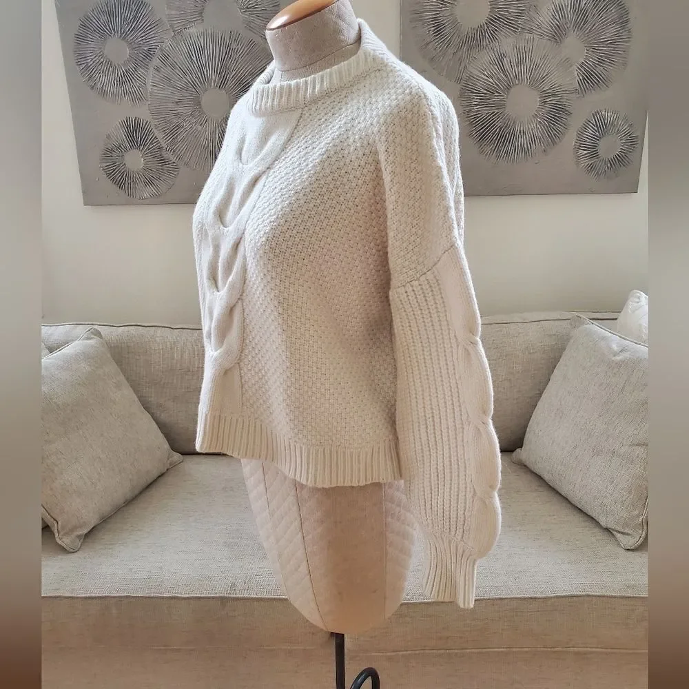 J.Crew Cable-knit Balloon Sleeve Sweater sz Sm